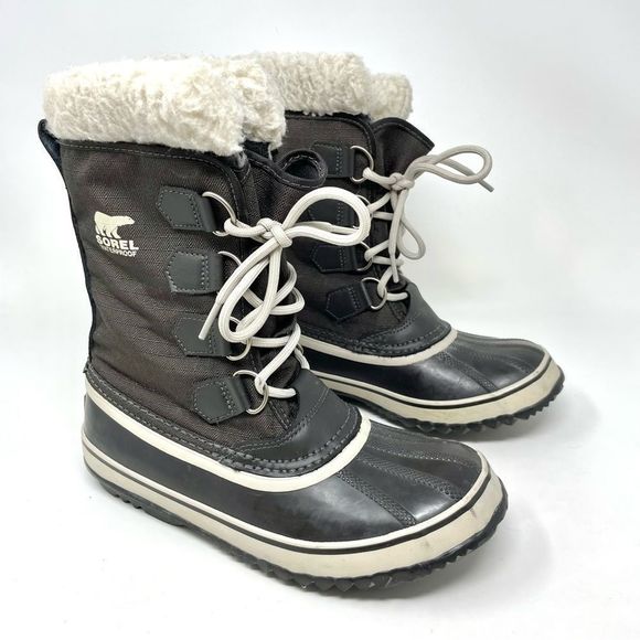 SOREL Grey Caribou Snow Boots Size 7/38.5 - Picture 2 of 9
